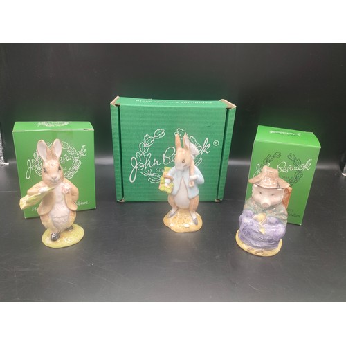 118 - 3 boxed beswick Beatrix potter series figures includes Peter rabbit and Mrs piggy.