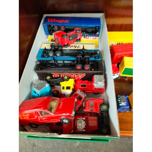 192 - Shelf of lorry playworn vehicles etc .