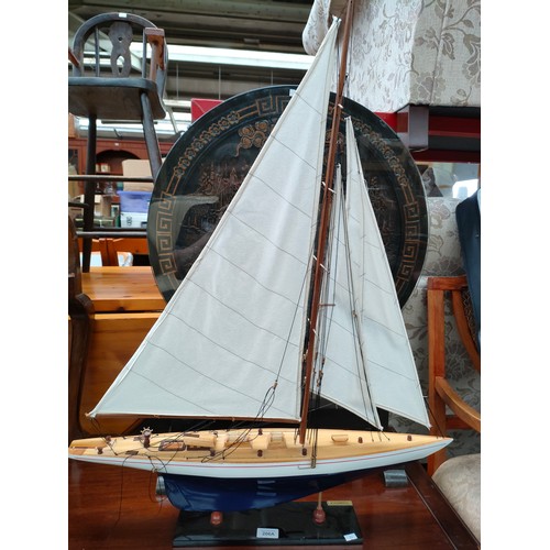 206a - Large model sailing boat on stand.