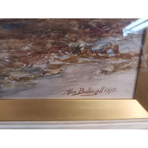 655 - Framed watercolour depicting ocean scene by A.Ballingall, dated 1898 [63x90cm]