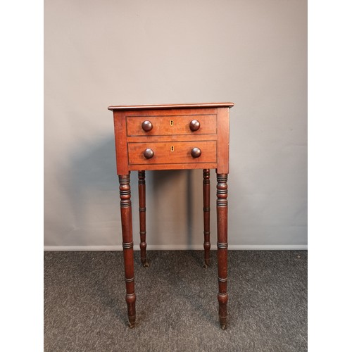 756 - Antique style unit, the rectangular top above two short drawers, the opposite side with two dummy dr... 