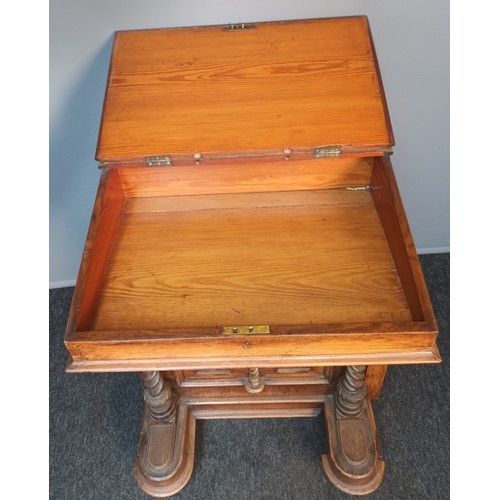 767 - 19th century Walnut davenport, the top with two sliding sections leading to compartments and lift up... 