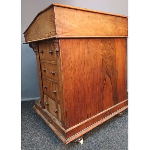 767 - 19th century Walnut davenport, the top with two sliding sections leading to compartments and lift up... 