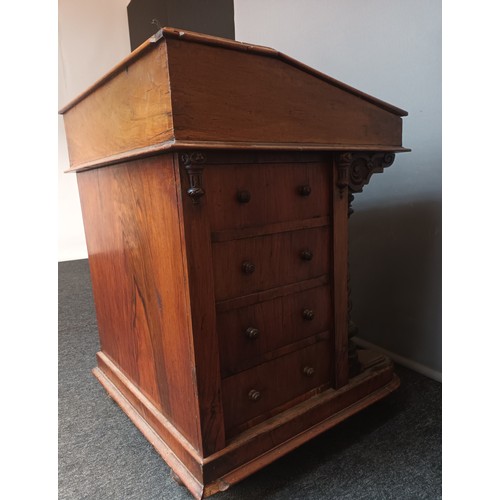 767 - 19th century Walnut davenport, the top with two sliding sections leading to compartments and lift up... 