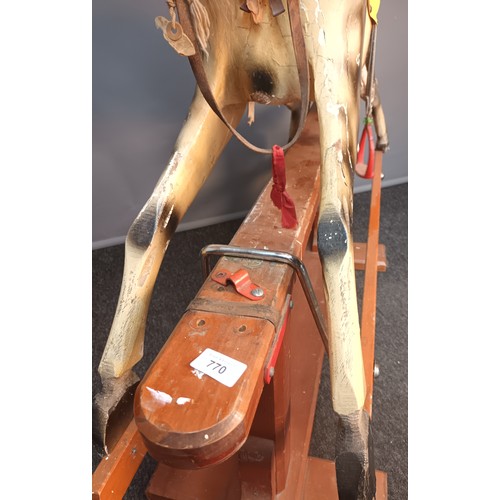 770 - Childs antique hand painted rocking horse