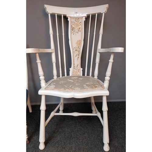 795 - Lot of two white coated antique chairs (tallest:103cm)