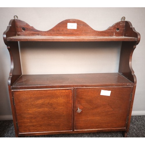 797 - Lot of three antique pieces; two mahogany open wall shelves and an oak corner wall unit