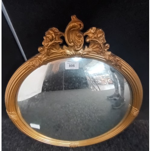 806 - Antique style circular concave mirror