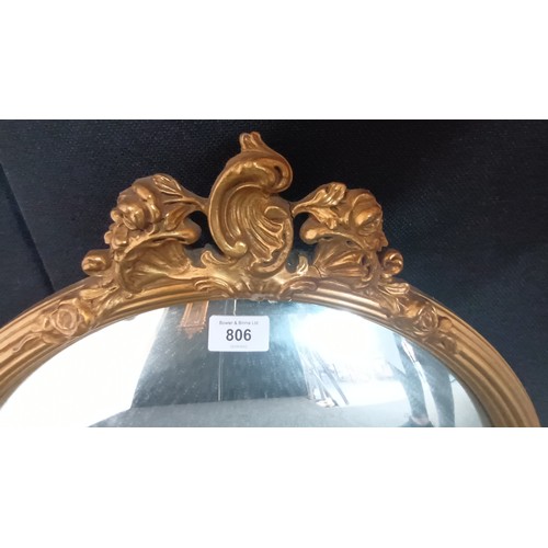 806 - Antique style circular concave mirror