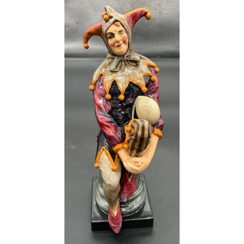 630 - Four various Royal Doulton Figures, The Jester HN 1702, Dawn HN 3258, Darby HN2024 & Windflower HN20... 