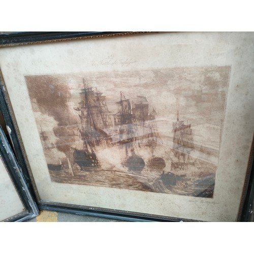 319 - Selection of antique 19th century engravings depicting Sherness ships scenes , various ship scenes ,... 