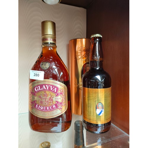 280 - Bottle of Glayva liqueur together with bottle of golden jubilee ale .