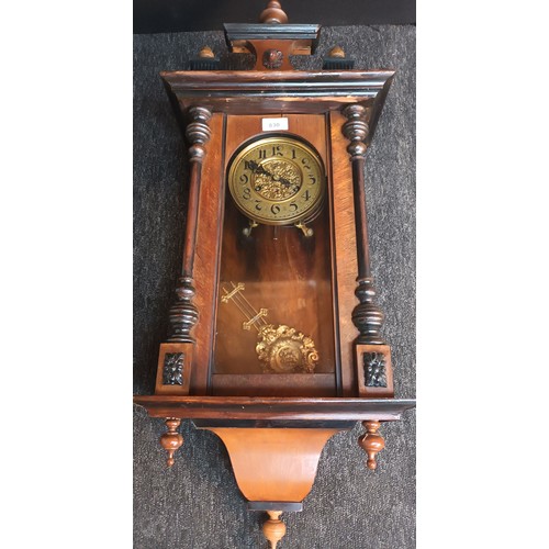 830 - Antique long cased wall clock with pendulum