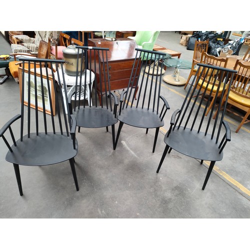 268 - Hay J Collection set of 4 high back arm chairs .