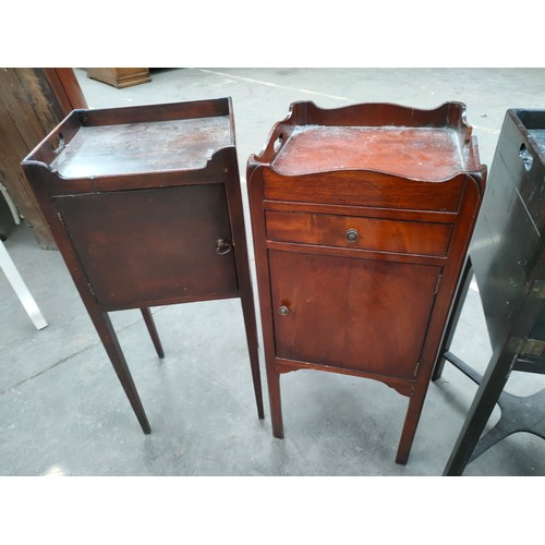 246 - Five various Georgian pedestal bedside cabinets. [As found in areas]