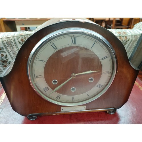 234 - Art deco 3 hole mantle clock .