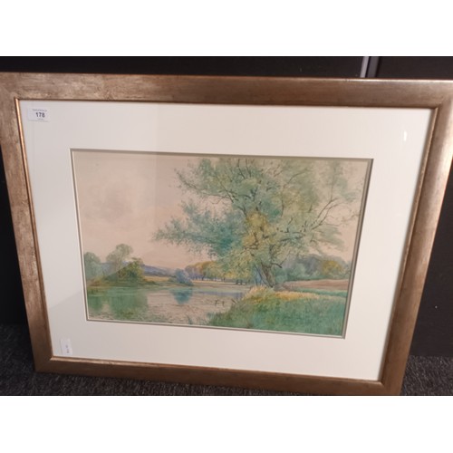 677 - Watercolour depicting landscape with river [P. Buchanan] [60x76cm]