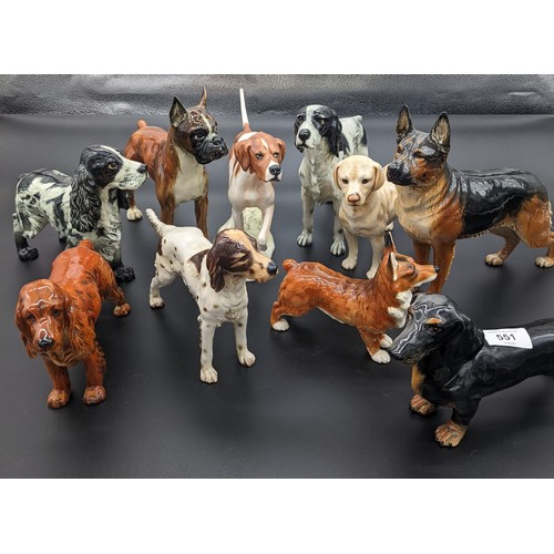 551 - Collection of Goebel dog figurines (10)