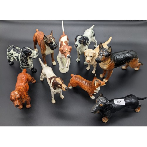 551 - Collection of Goebel dog figurines (10)