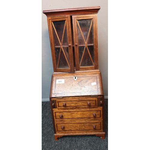 565 - Antique miniature furniture product of a Bureau Bookcase. [62x26x20cm] [Will not post]