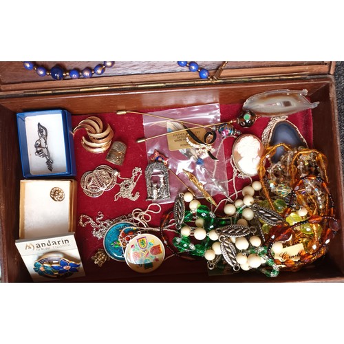 574 - Two boxes containing a quantity of mixed silver and costume jewellery. Silver plated pill boxes, Sil... 