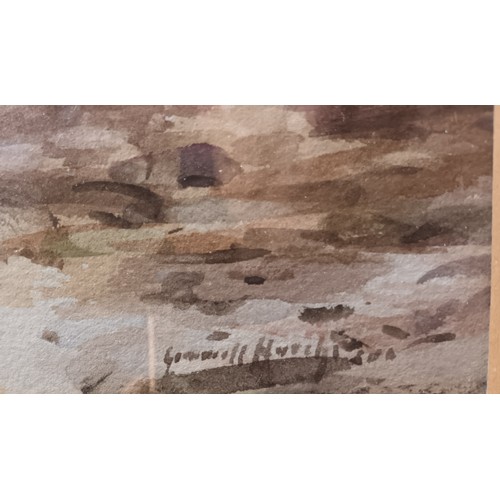 661 - Watercolour depicting coastal scene [signed] [38x44cm]