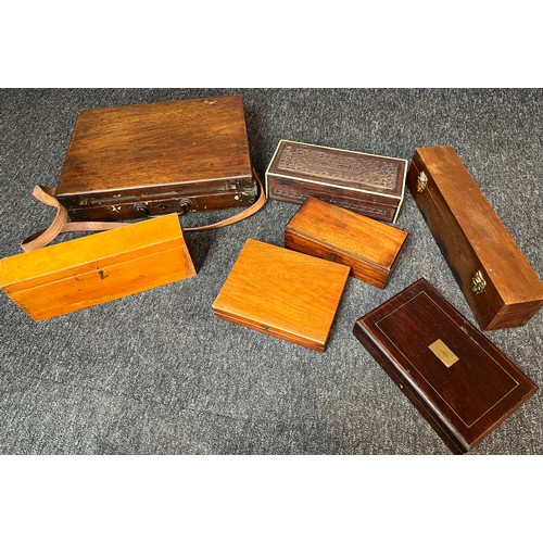 649 - Collection of antique/ vintage artists paint boxes and travel artist case. Includes The Student box ... 