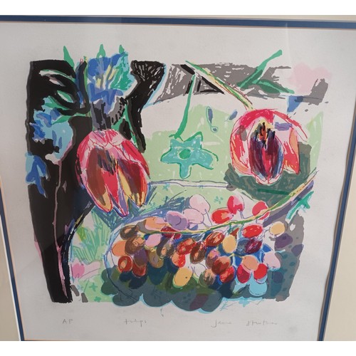 426 - Lithograph, artists proof  'Tulips' by Jane Strathen [64x64cm]