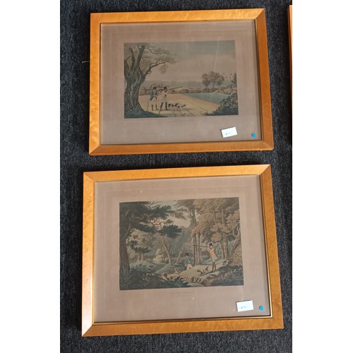 428 - A lot of coloured engravings depicting various shooting scenes [Largest 45x56cm]