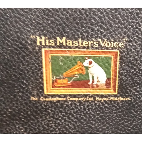 874 - Vintage portable His Masters Voice Gramophone [Will not post]