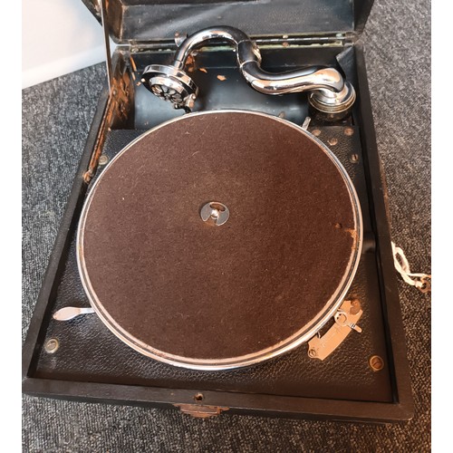 874 - Vintage portable His Masters Voice Gramophone [Will not post]