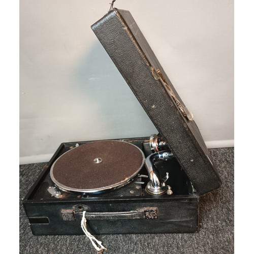 874 - Vintage portable His Masters Voice Gramophone [Will not post]