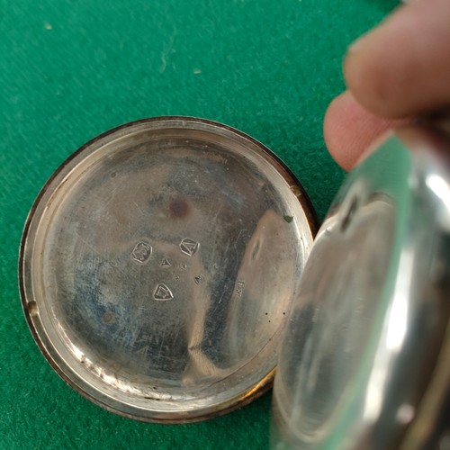 470 - Silver hall marked early pocket watch dating 1780s makers ew . Working .