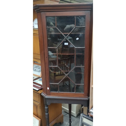 465 - Antique corner cabinet on pedestal base