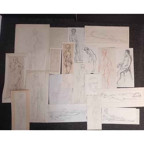 687 - A Folio of 61 life pencil drawings of naked subjects.