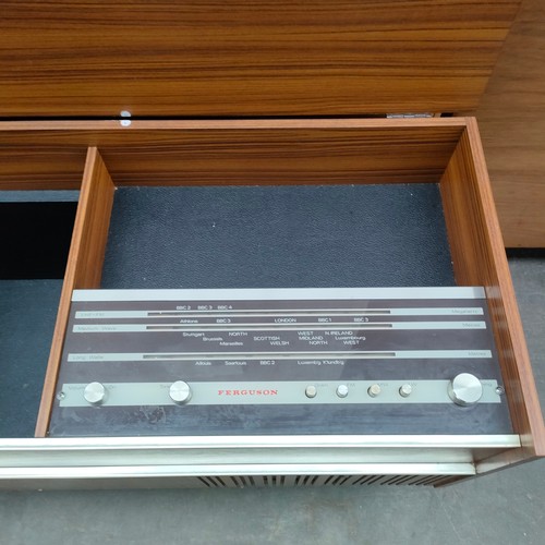 450 - Ferguson tape deck / record player in mid century cabinet .