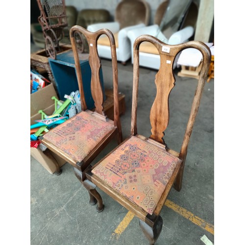 438 - Pair of antique style chairs .