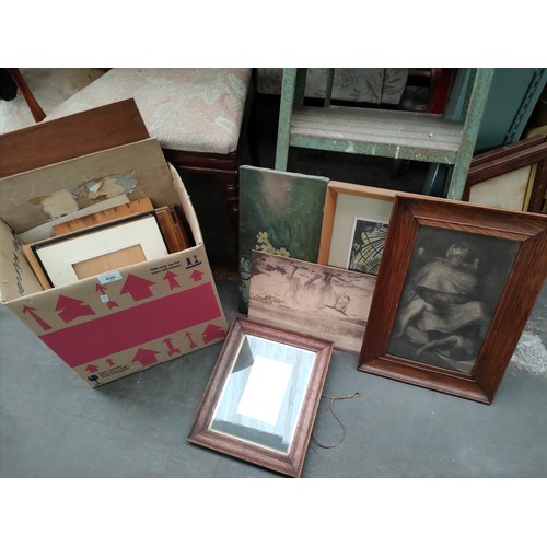 436 - Lot of pictures and framing includes old pictures etc .