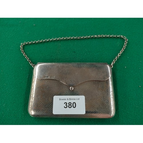 380 - Chester silver hammered effect purse .