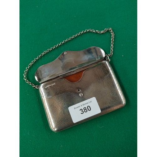 380 - Chester silver hammered effect purse .