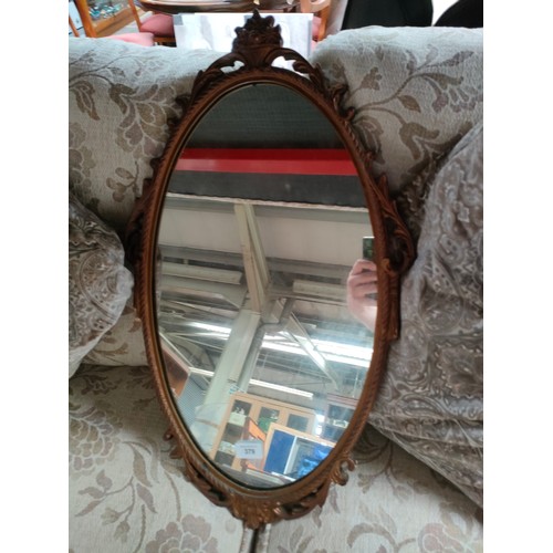 379 - Vintage ornate mirror .