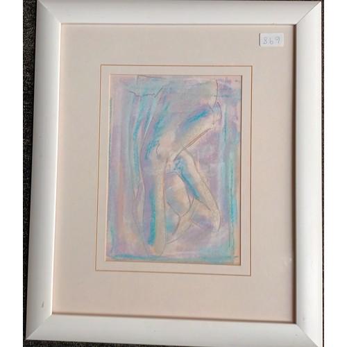 698 - Original pastel nude study, signed by the artist. Fitted within a contemporary white wash frame.