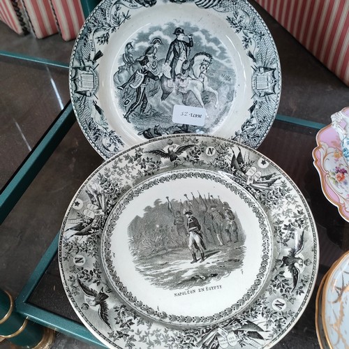 408a - Shelf of collectables includes 19th century Napoleon decorated cabinet plates , Samson wares and Maj... 