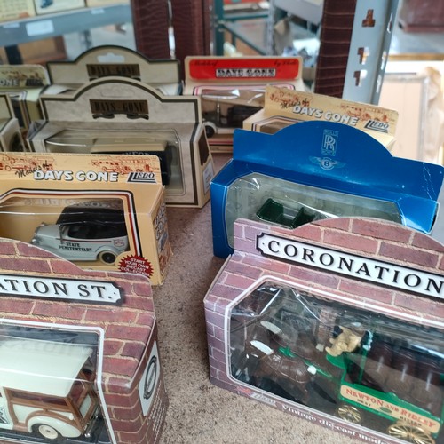 493 - Large shelf of lledo models includes coronation street series model s etc .