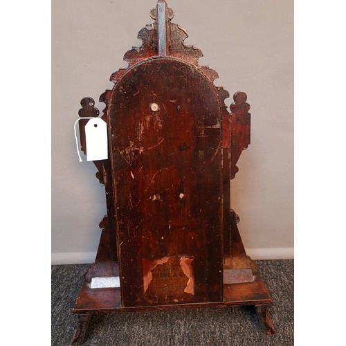 732 - Antique American Ginger bread clock, Comes with key and pendulum. In a working condition. [57cm high... 