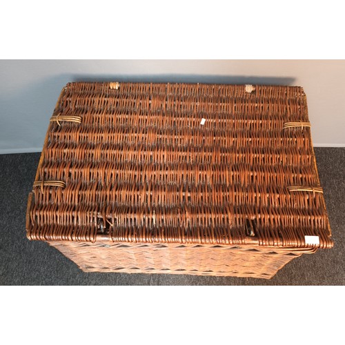 739 - Large antique wicker basket branded A.C.McN [55x87cm]