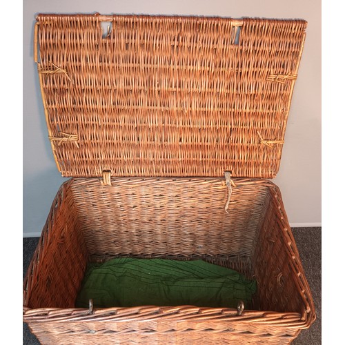 739 - Large antique wicker basket branded A.C.McN [55x87cm]