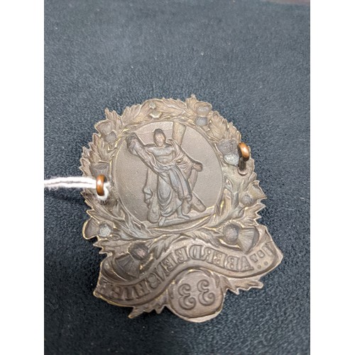 52A - Brass cap badge [1st Aberdeenshire 33]