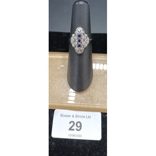 29A - A silver cz and art deco style ring