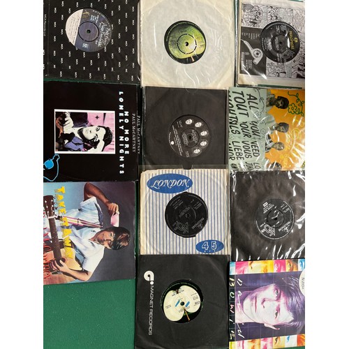 53 - Collection of mixed 45RPM's to include Paul McCartney, John Lennon, The Beatles, David Bowie, Jimi H... 